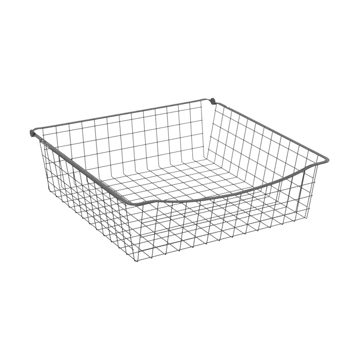 Wire basket low W600 H150 D500, Dark Grey